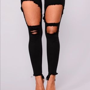 Distressed Black Jeans